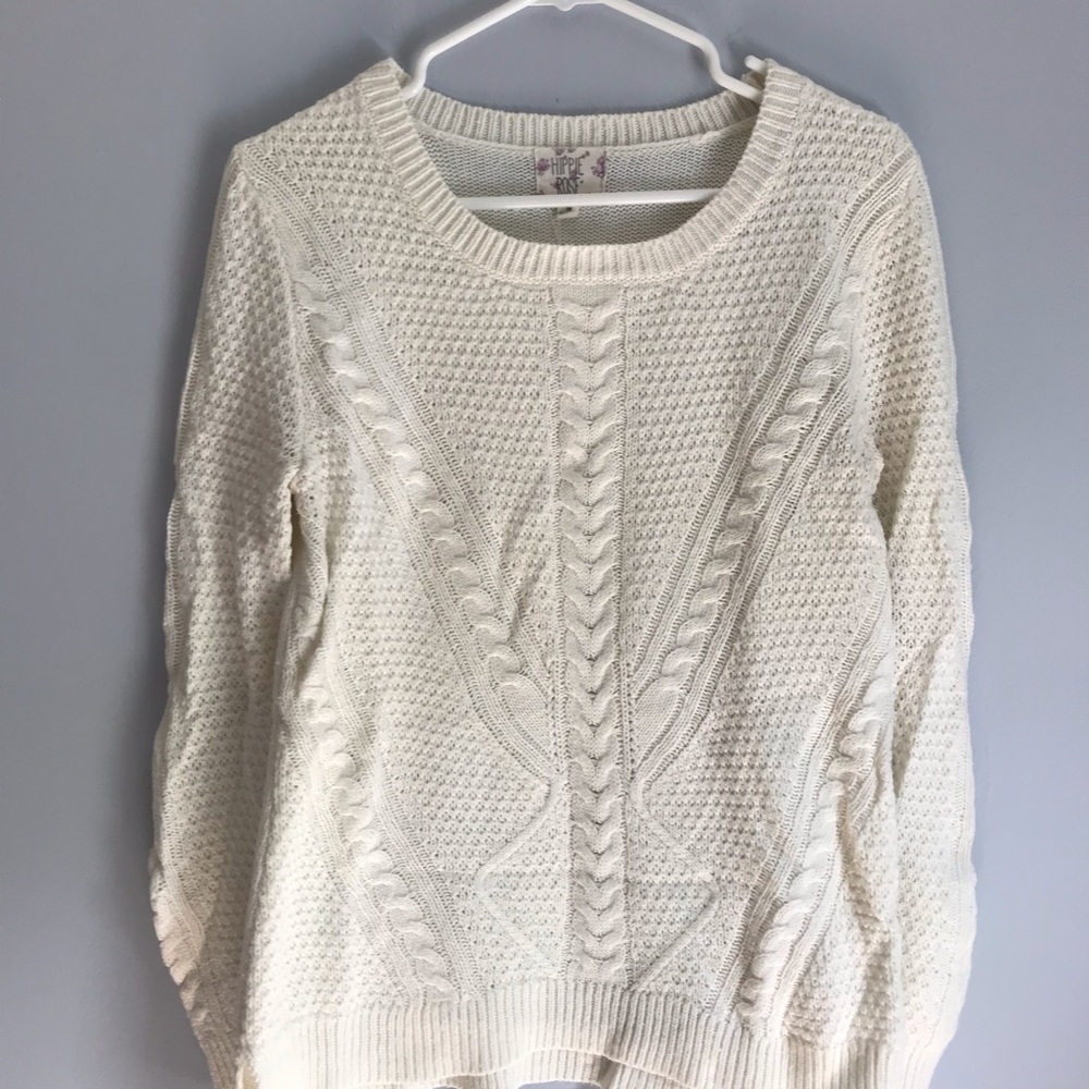 Hippie Rose White Sweater